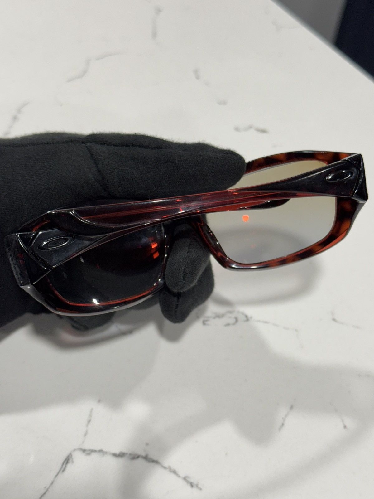 Oakley Vintage Oakley Disobey Red Tortoise Y2K Wrap Frames Rare Size ONE SIZE - 4 Thumbnail
