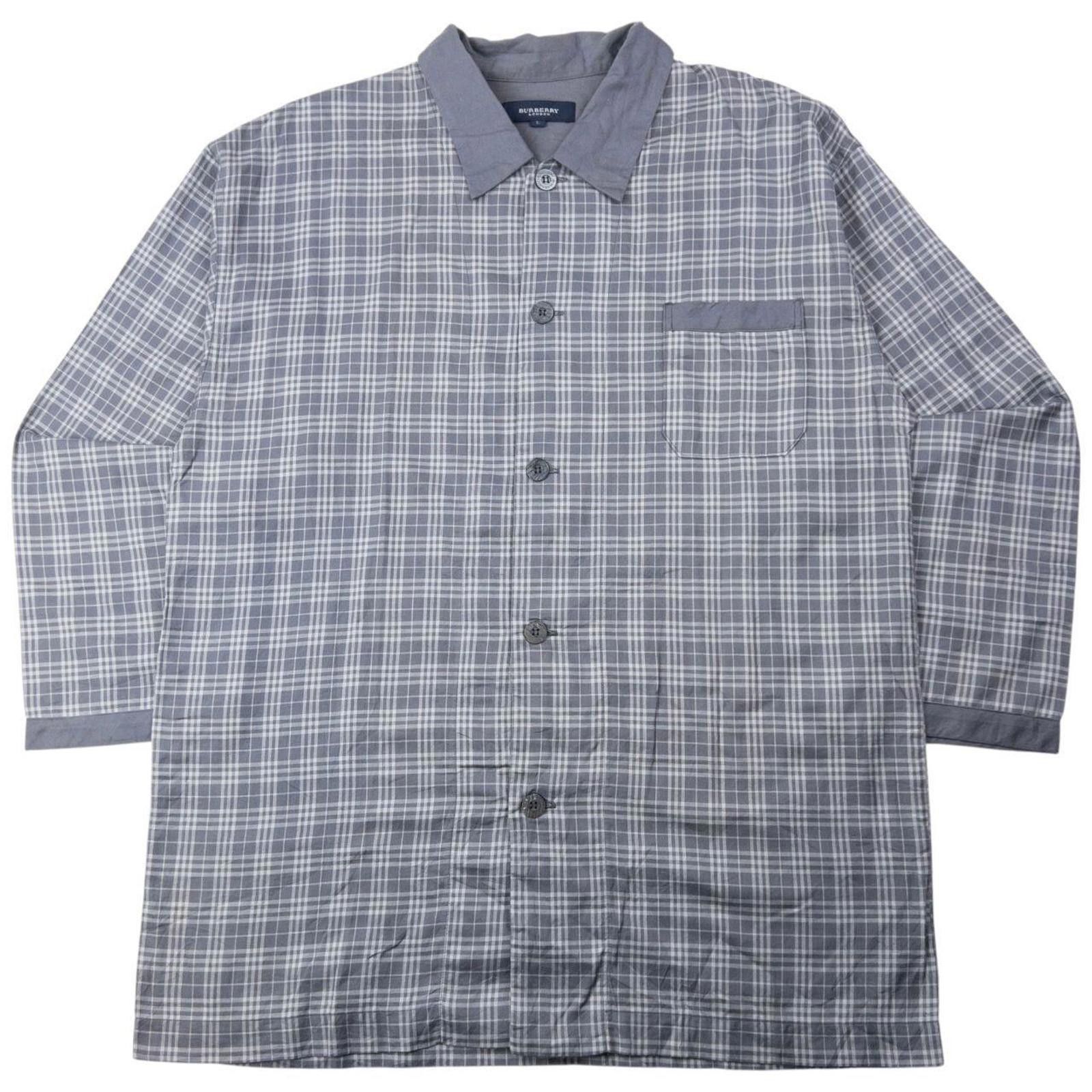 Burberry Vintage 2000s Burberry Nova Check Long Sleeve Pyjama Shirt L Size US L / EU 52-54 / 3 - 1 Thumbnail