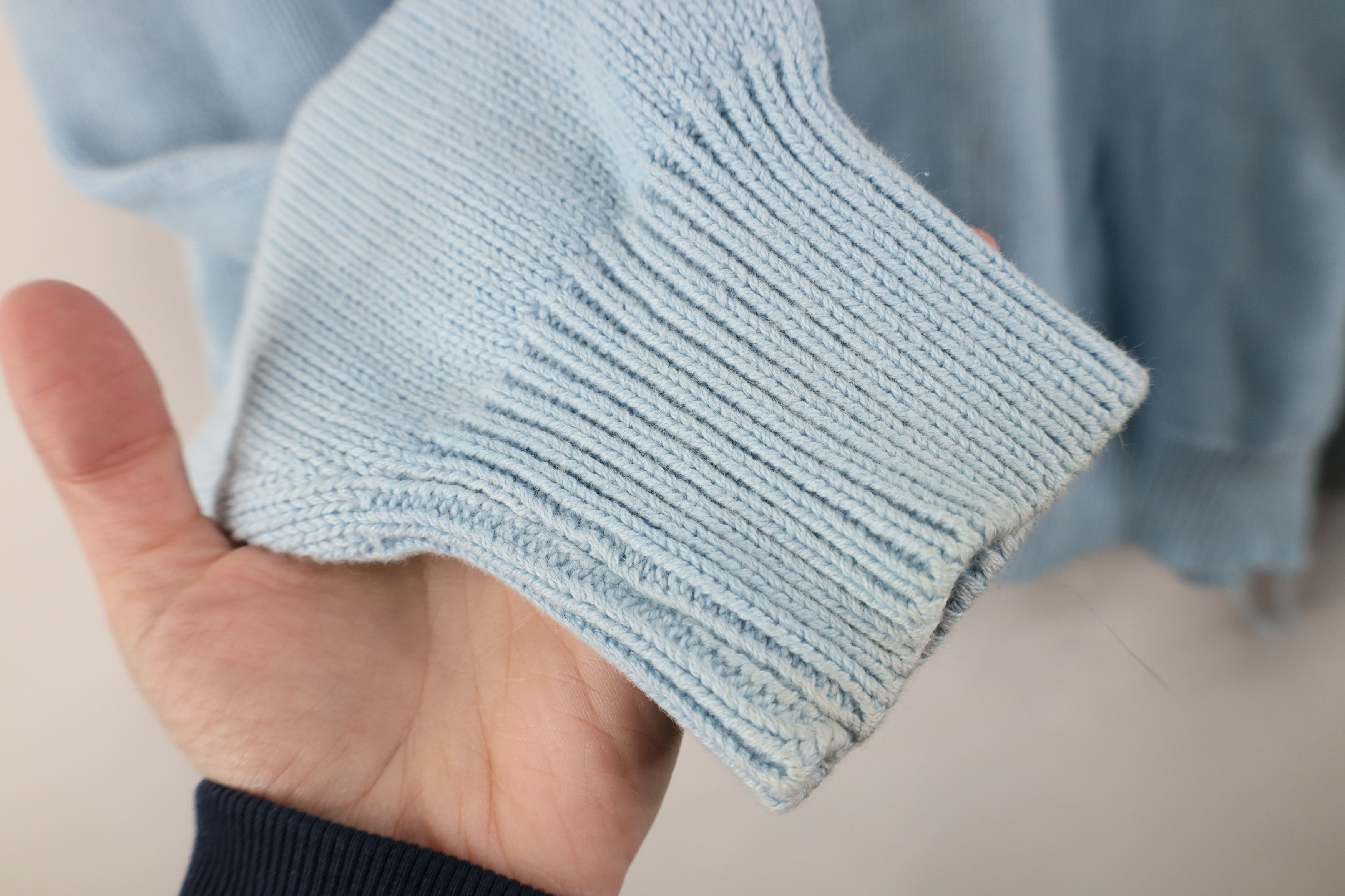 Lands' End Vintage 90s Lands End Knit V-Neck Sweater Carolina Blue USA Size US L / EU 52-54 / 3 - 6 Thumbnail