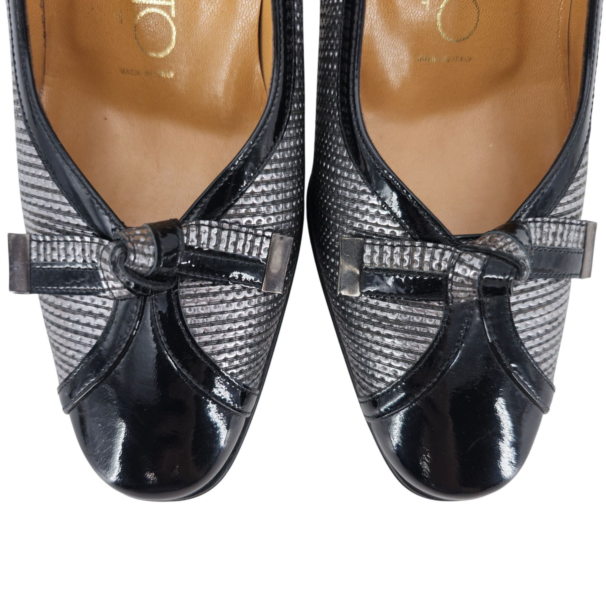 Other Volpato Italy Womens 7.5 / 38EU Black Gray Leather Pumps Size US 7.5 / IT 37.5 - 2 Thumbnail