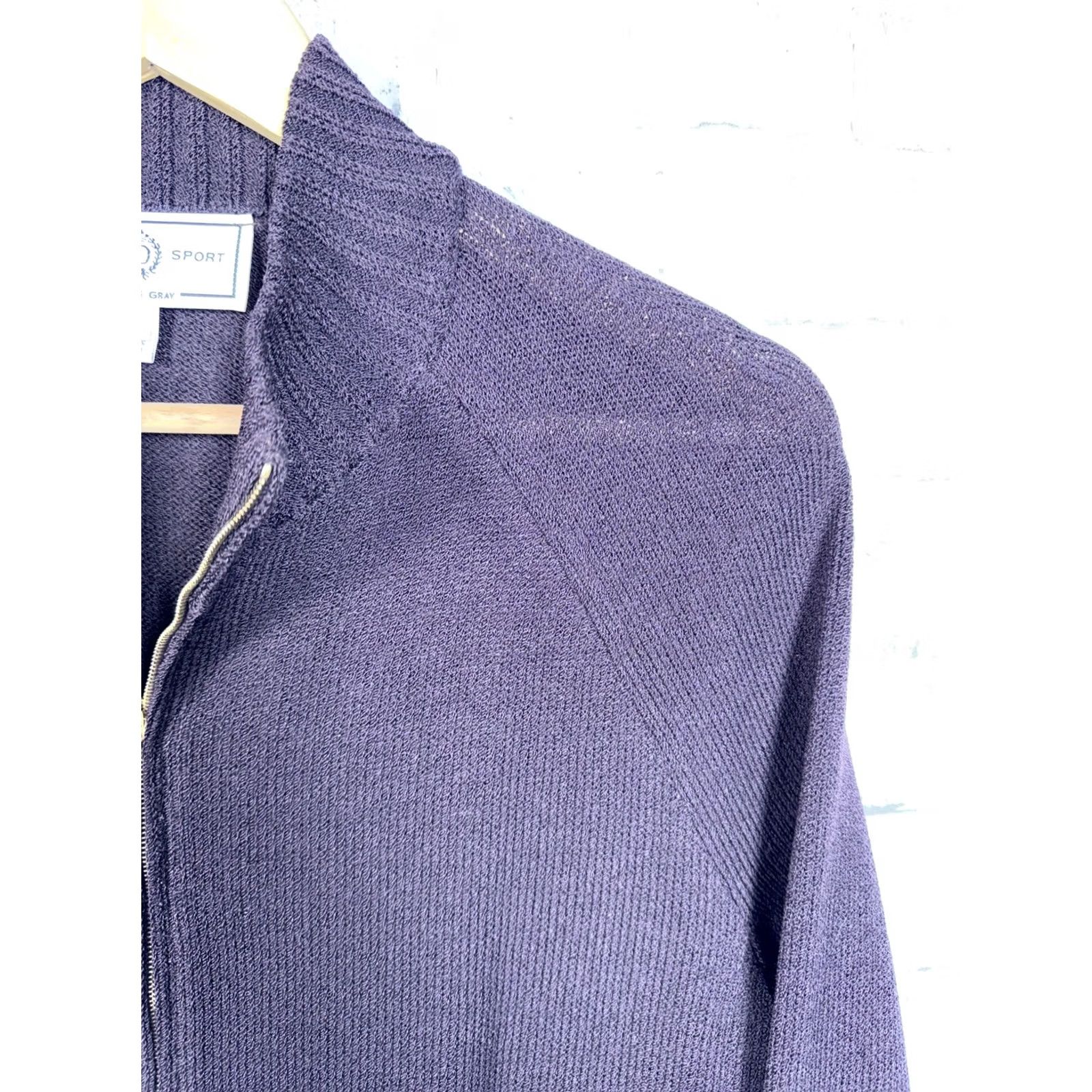 St. John St. John Sport Marie Dark Purple Full Zip Wool Blend Jacket Womens L Size L / US 10 / IT 46 - 3 Thumbnail