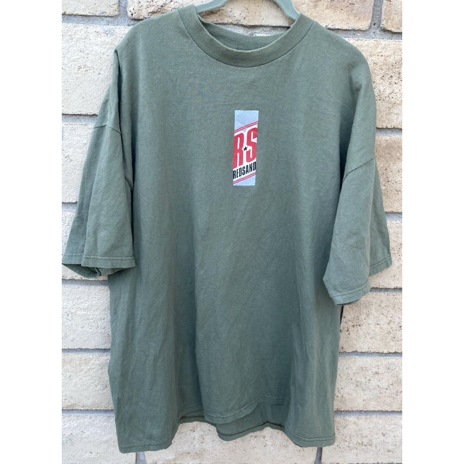 Vintage VINTAGE Redsand Made In USA T Shirt California Surf Skate Size XL Green 90s 1990s Graphic Print Front Back Mens Shortsleeve Size US XL / EU 56 / 4 - 2 Thumbnail