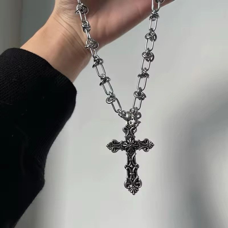 Jewelry Cross Linked Chain Punk Gothic Necklace Size ONE SIZE - 1 Thumbnail