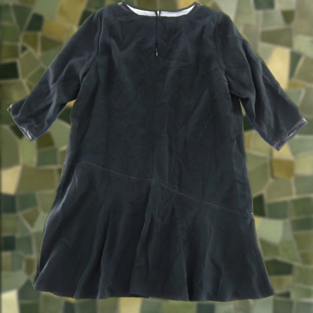 Vintage Lafayette 148 Black Classic Kaftan Maxi Shift Dress 14 Black 3/4 Sleeve Zipper Back Knee Length Lined Women Men's? Size XL / US 12-14 / IT 48-50 - 1 Thumbnail