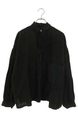 Kapital KAPITAL Frilled Canvas Pullover Long Sleeve Shirt Linen Black Size 1 Size US S / EU 44-46 / 1 - 1 Thumbnail