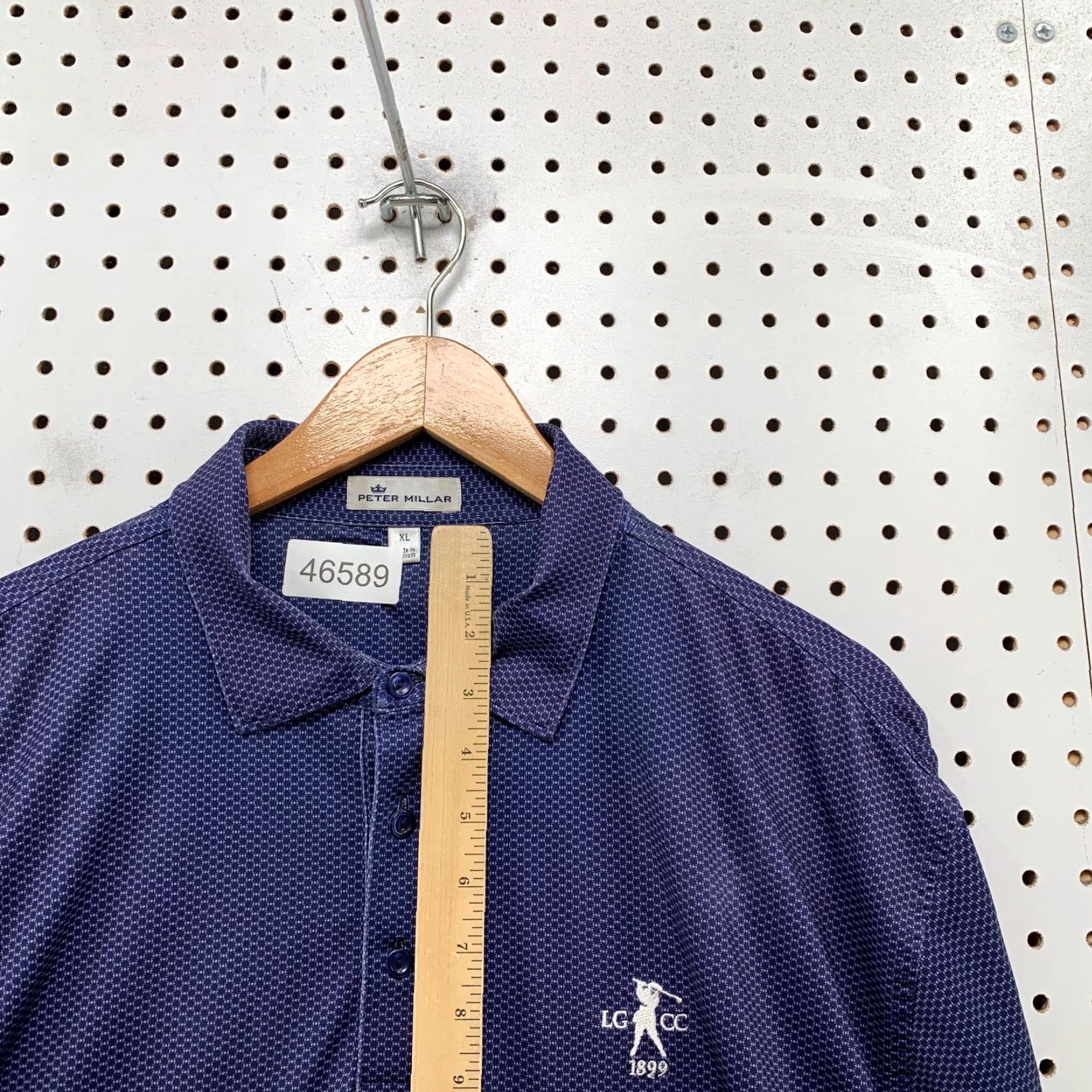 Peter Millar Peter Millar Golf Polo Shirt Mens XL Blue Check Performance Short Sleeve Shirt Brand Polo Mens XL Blue Check Golf Performance Short Sleeve Size US XL / EU 56 / 4 - 7 Thumbnail