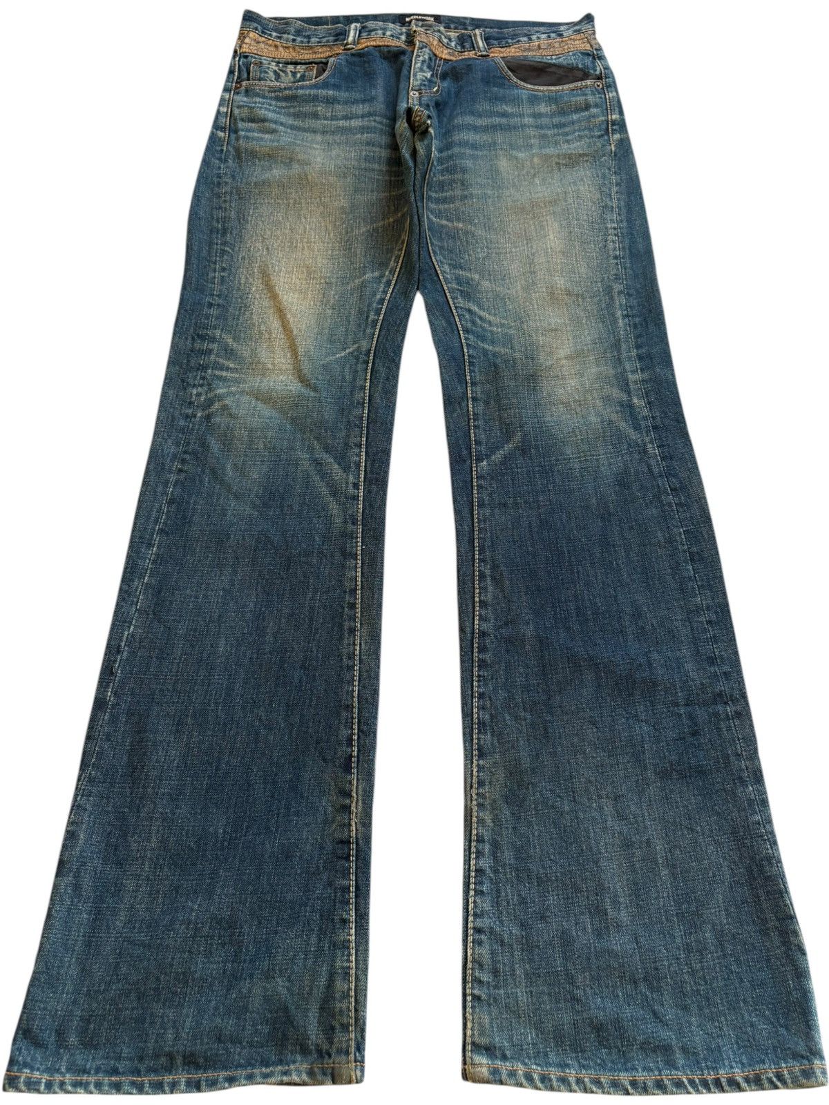 Japanese Brand Vintage Japanese Brand Mud Wash Embellished Baggy Jeans Size US 33 - 1 Thumbnail