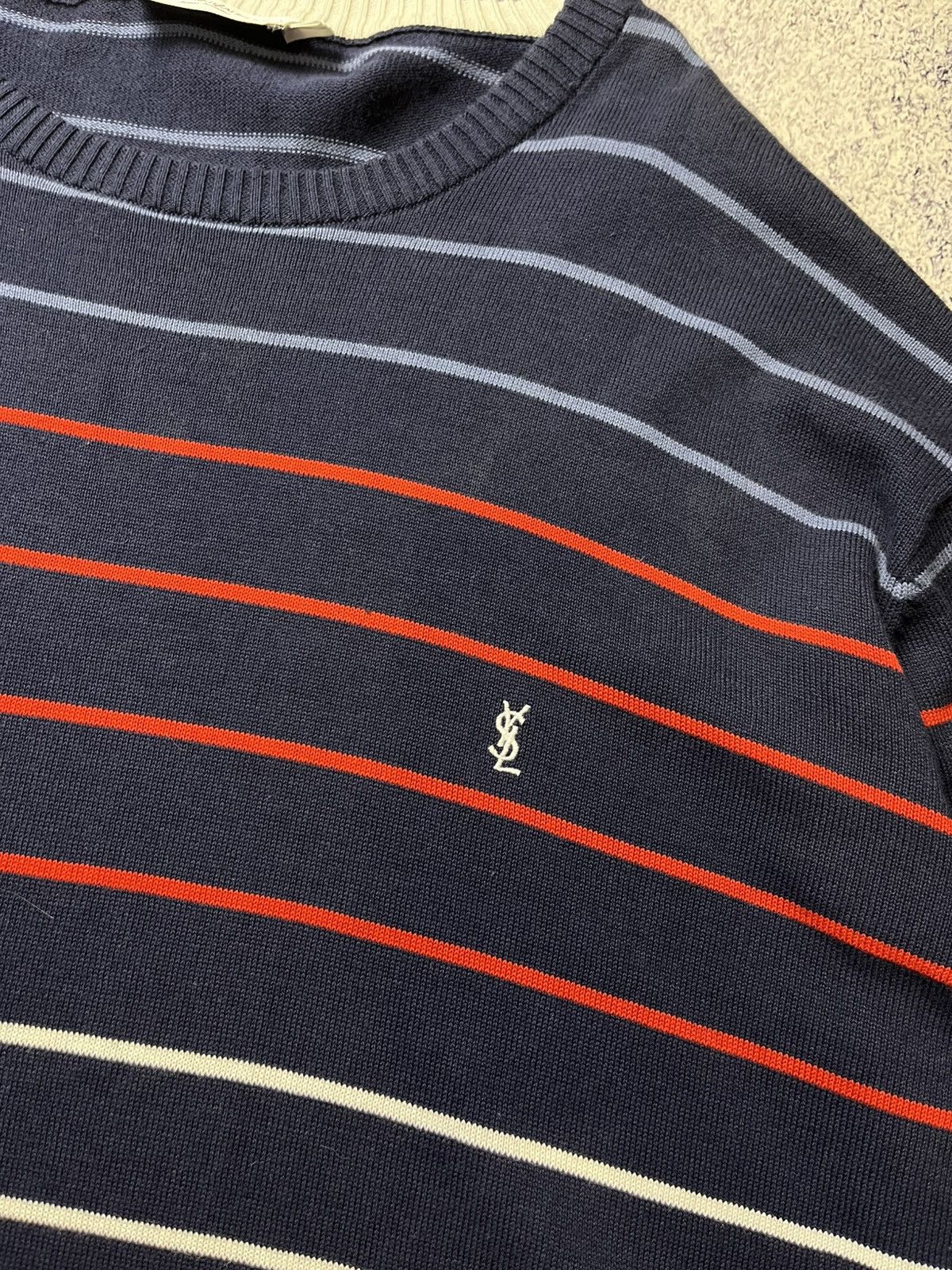 Vintage Vintage YSL Yves Saint Laurent Crewneck Knit Sweater 90s Size US XXL / EU 58 / 5 - 7 Thumbnail