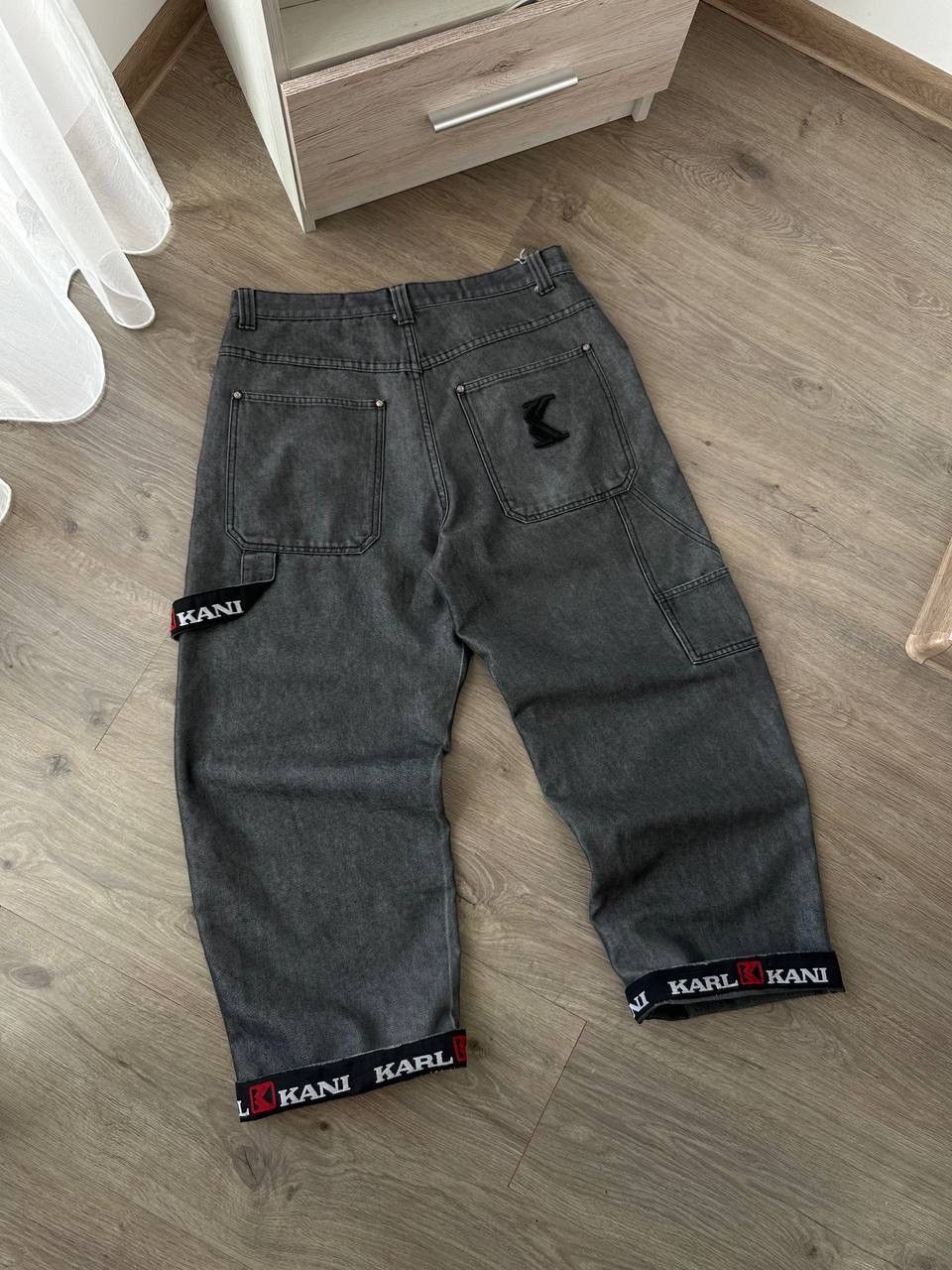 Karl Kani × Vintage Vintage Karl Kani Gray Baggy Distressed Faded Pants Size US 36 / EU 52 - 3 Thumbnail