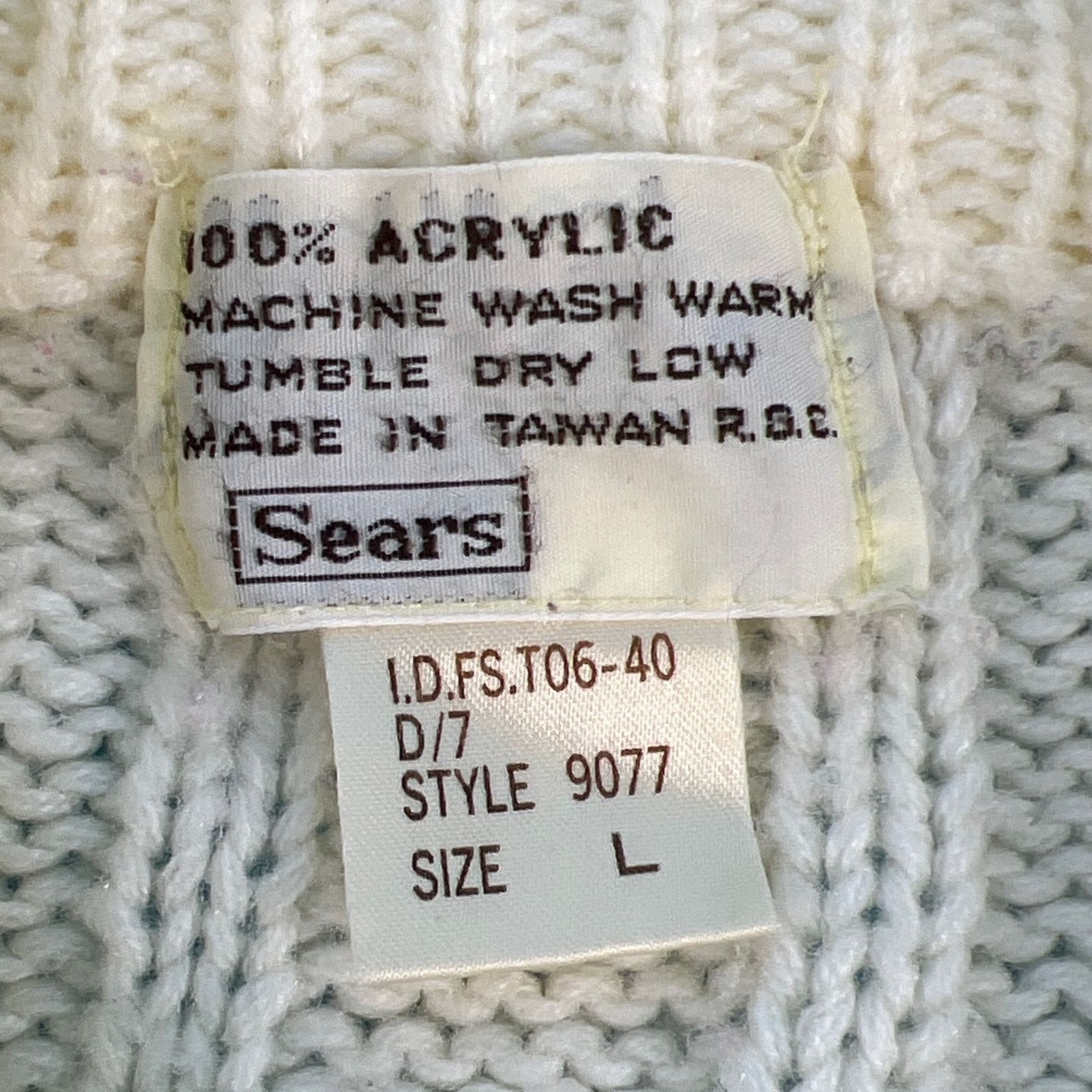 Sears × Vintage 80s cardigan sweater mock neck cable knit 1980s vintage Size L / US 10 / IT 46 - 4 Thumbnail
