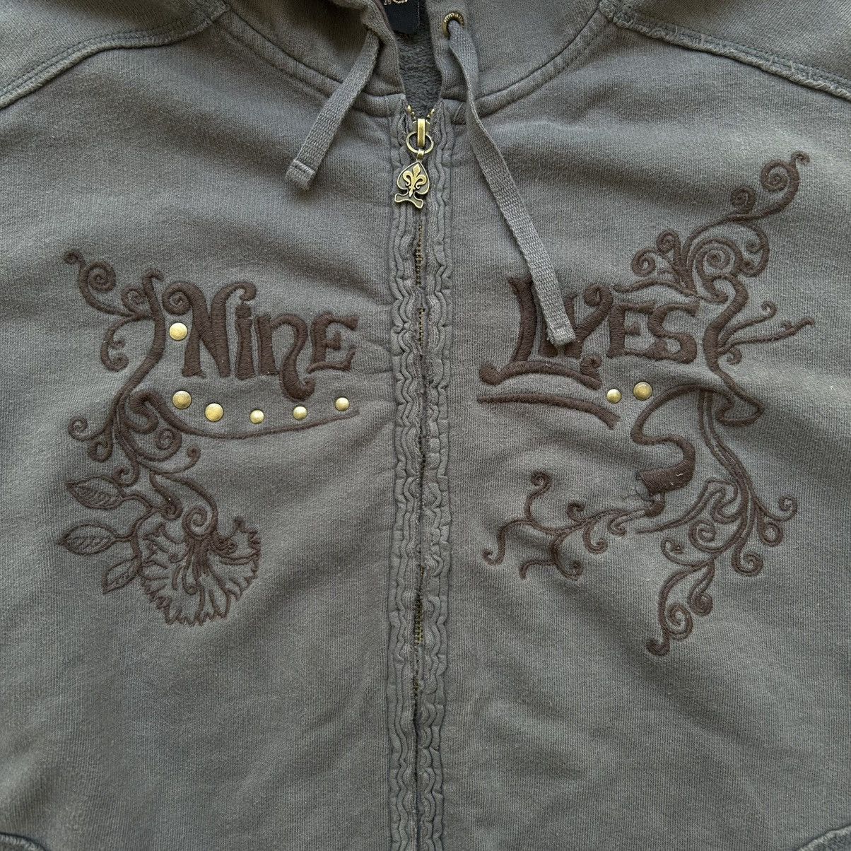 Nine Lives NINE LIVES Hard To Handle Full Zip Hooded Sweater Y2K XL Size XL / US 12-14 / IT 48-50 - 3 Thumbnail
