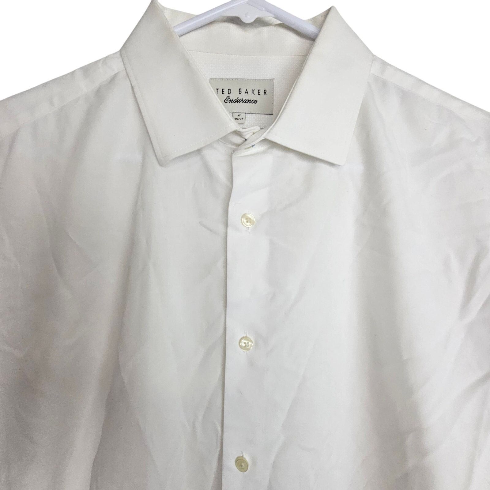 Ted Baker Ted Baker Endurance White Slim Fit Dress Shirt Classic 36/37 Size US XL / EU 56 / 4 - 2 Thumbnail