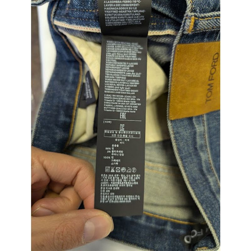 Tom Ford o1rshd1 Straight-Fit Denim Jeans in Navy Size US 34 / EU 50 - 17 Thumbnail