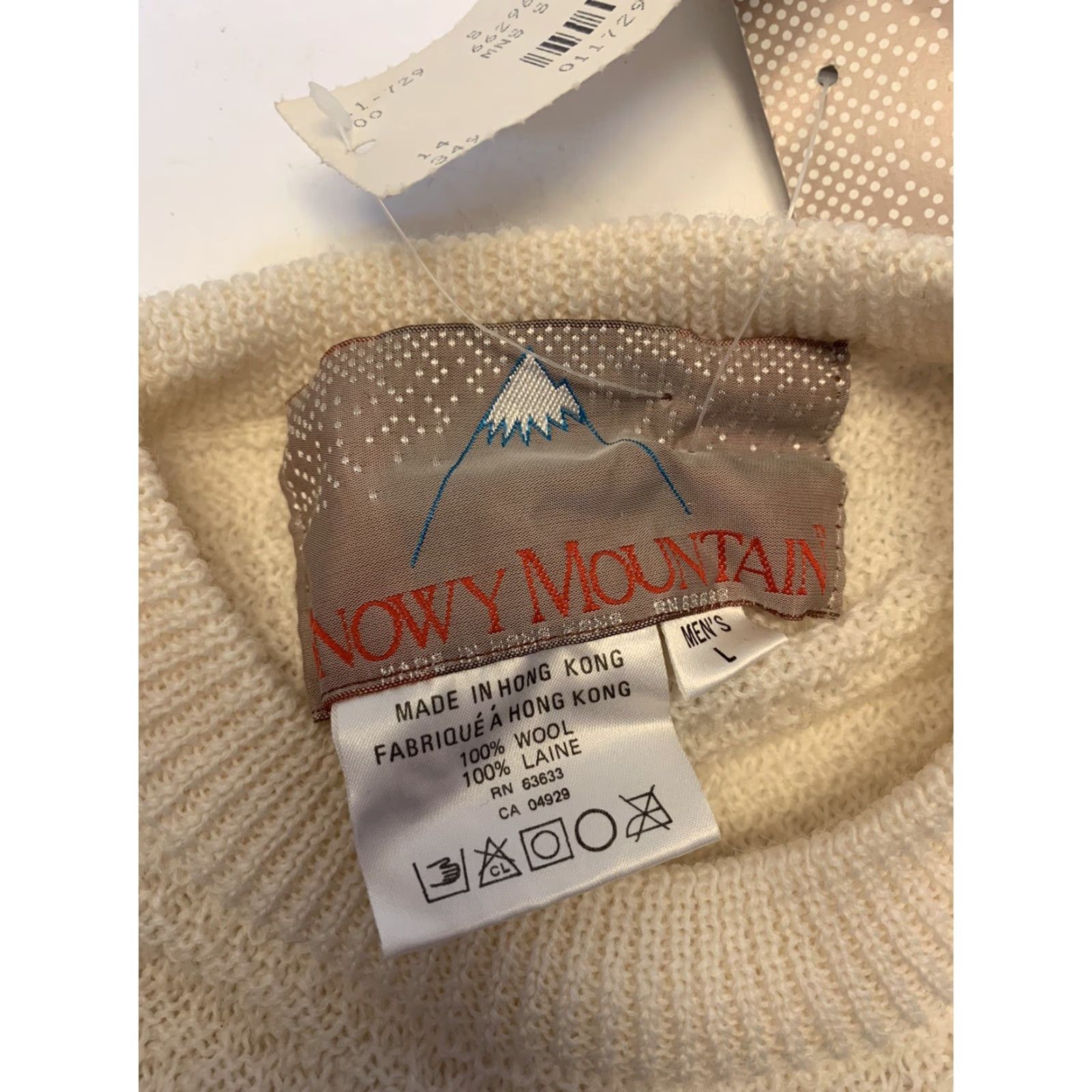 Vintage VINTAGE Snowy Mountain Fisherman Ski Sweater 100% Wool Chunky Knit Size L Beige NEW NOS Size US L / EU 52-54 / 3 - 3 Thumbnail