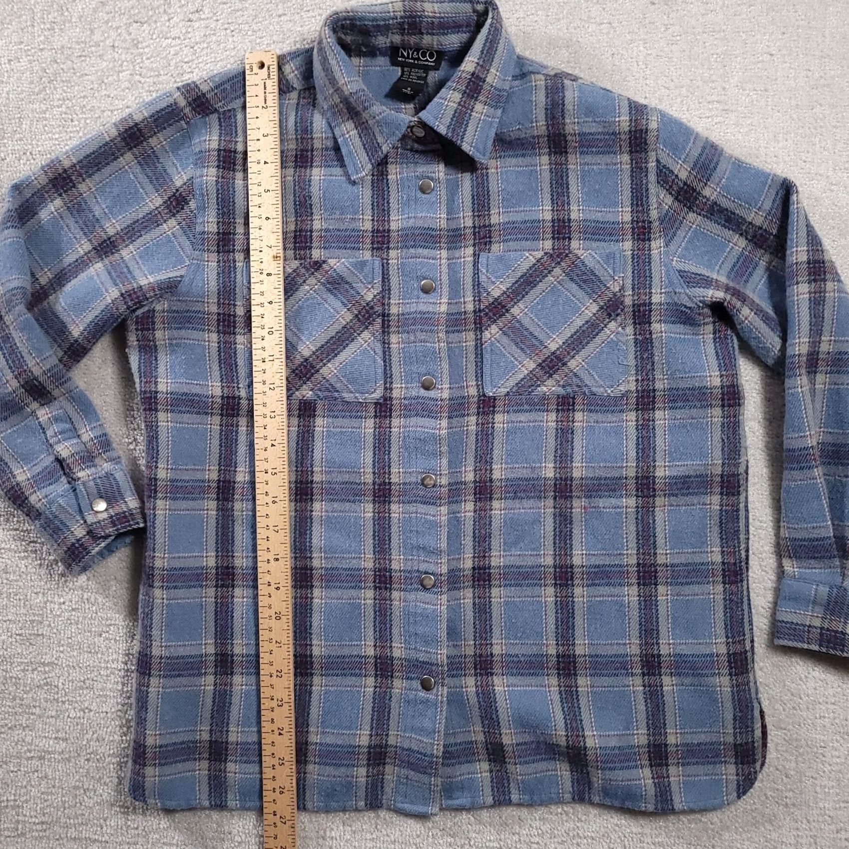CO VINTAGE NY & CO Plaid Wool Blend Snap Shirt Shacket L/S Men’s Small Blue Wool Blend 90s Outdoor Womens? Size US S / EU 44-46 / 1 - 6 Thumbnail