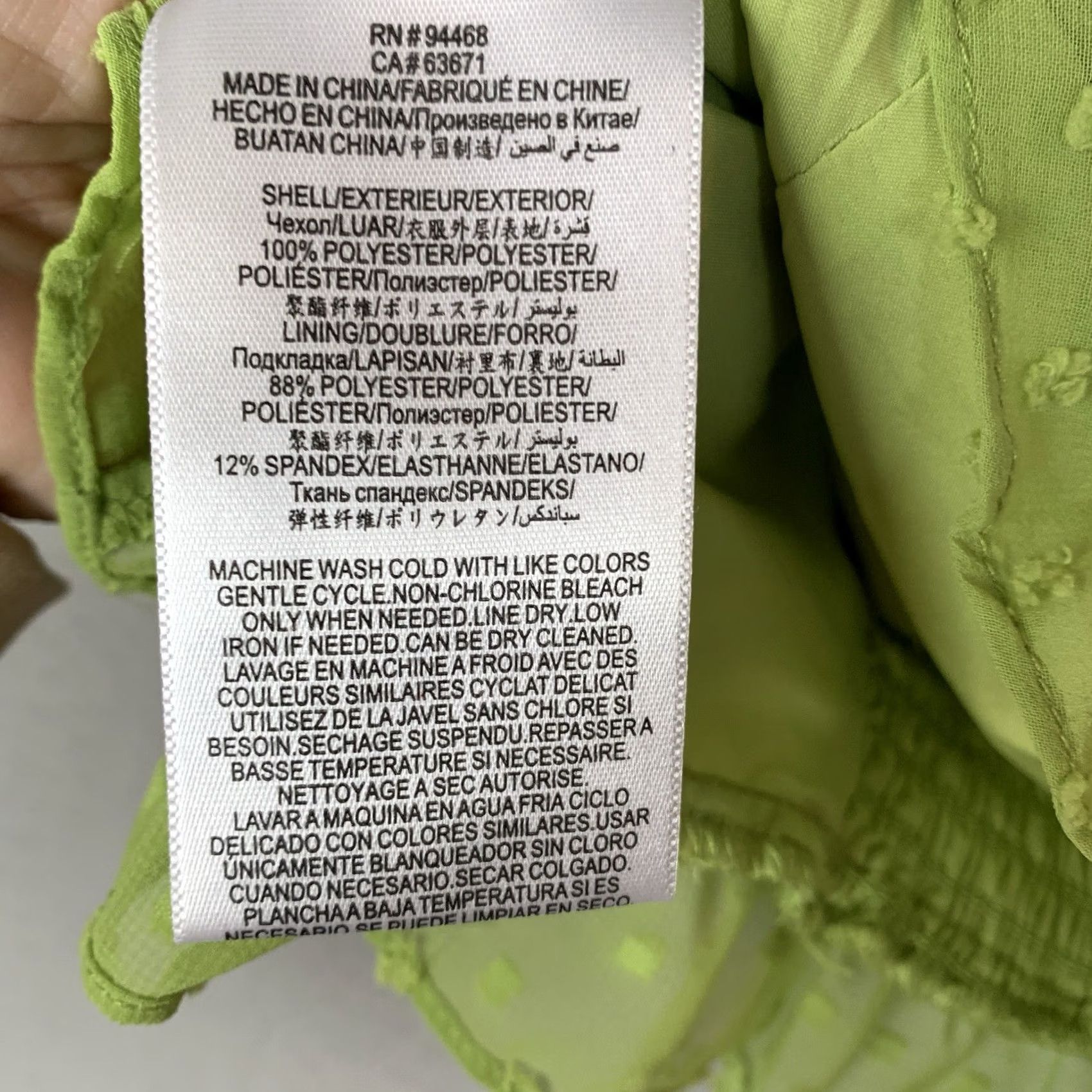 BCBGeneration BCBGeneration Top Women XS Green Cropped Puff Sleeve V-Neck Sheer Tie Y2K Fairy Coquette Blouse Size XS / US 0-2 / IT 36-38 - 5 Thumbnail