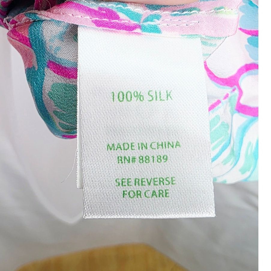 Lilly Pulitzer Lilly Pulitzer 100% Silk Oh Shello Dusk Spaghetti Strap Top Size XXS / US 00 / IT 34 - 10 Thumbnail