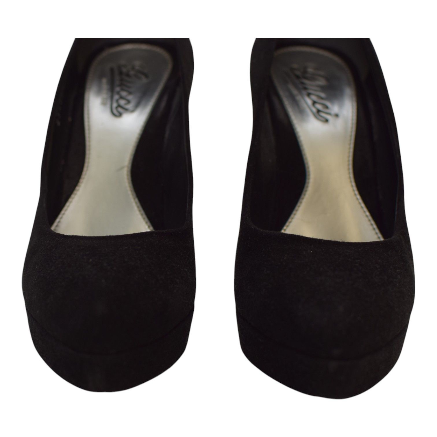 Gucci Gucci Black Suede Leather Almond Toe Classic Heel Platform Size US 9 / IT 39 - 9 Thumbnail
