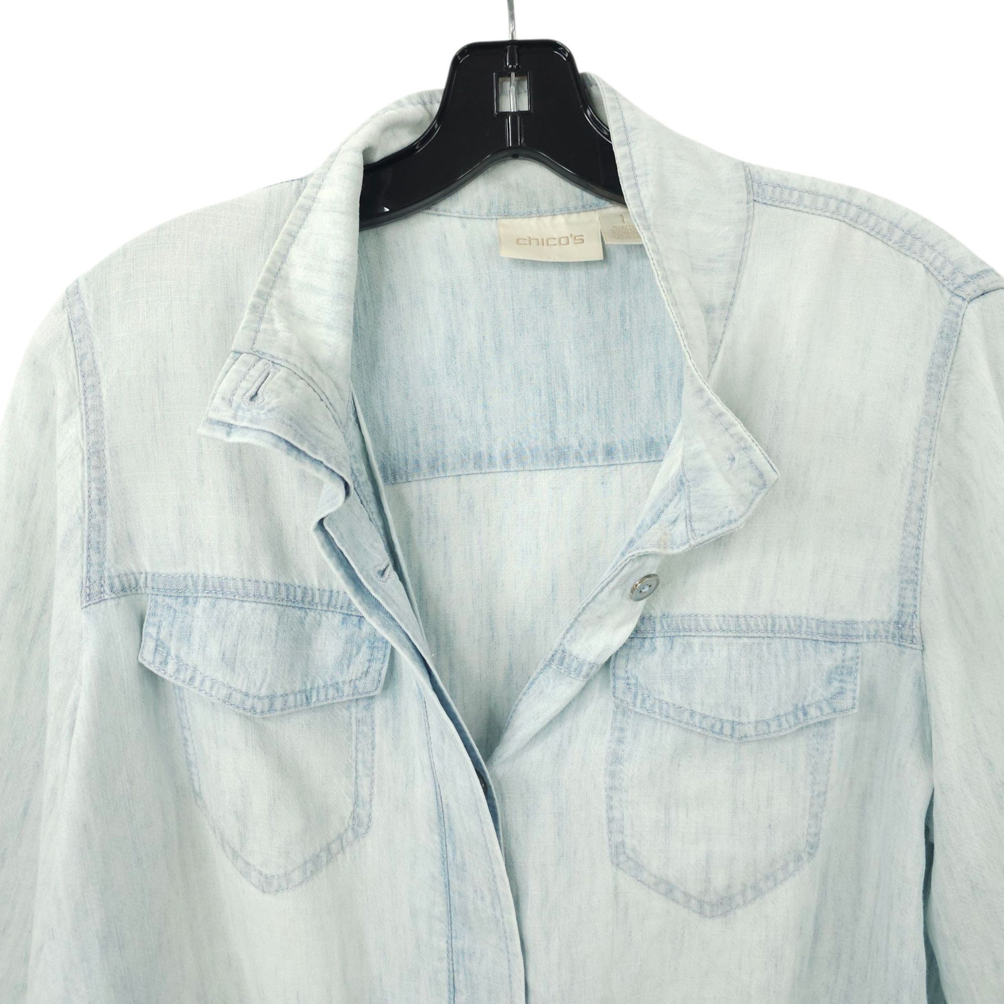 Other Chicos Button Front Jacket Womens Size 1 US M/8 Drawstring W Size M / US 6-8 / IT 42-44 - 8 Thumbnail