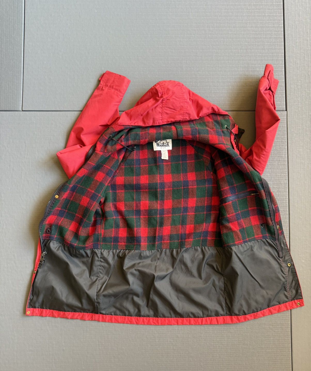 Woolrich Woolen Mills VTG 80s Woolrich Jacket Mens Sm. Red Plaid Wool Lined Parka Size US L / EU 52-54 / 3 - 2 Thumbnail