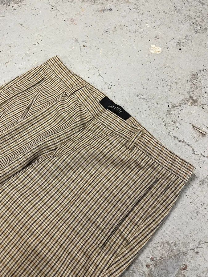 Gucci 2000s Gucci Beige Classy Checkered Tailored Pants Size US 31 - 6 Thumbnail