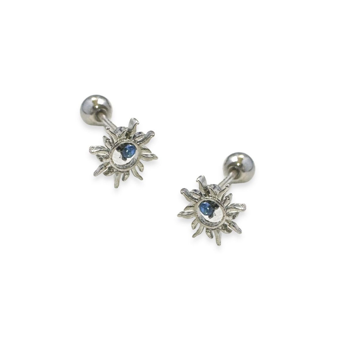 Designer Small Sun Stud Earrings for Men Women Unisex Style Size ONE SIZE - 1 Thumbnail