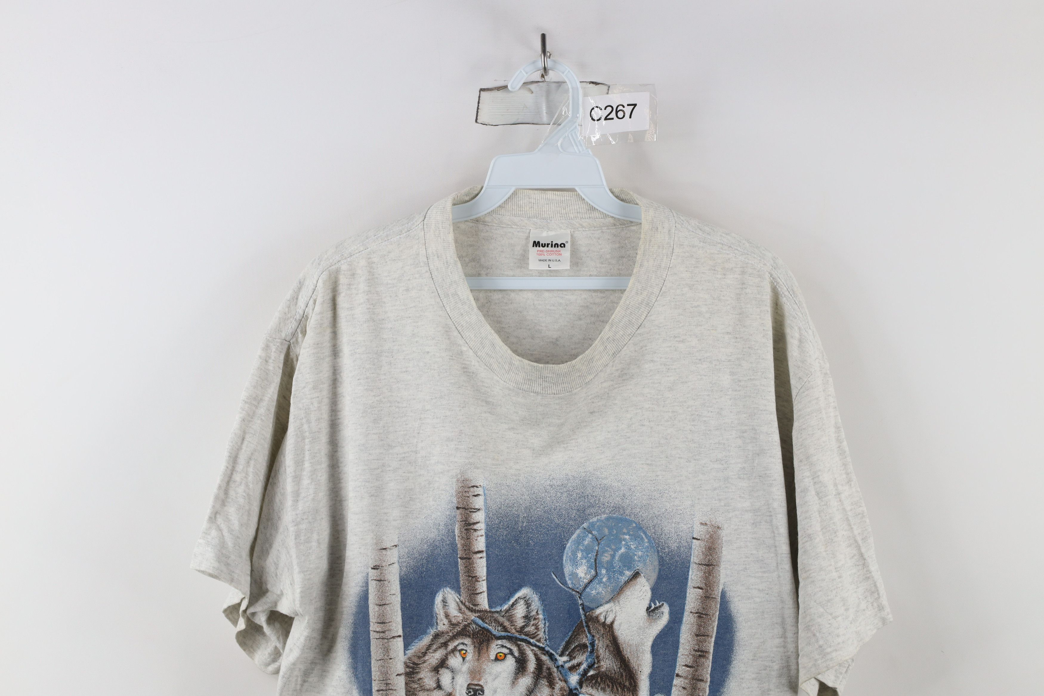 Vintage Vintage 90s Streetwear Wolf Moon Short Sleeve T-Shirt USA Size US L / EU 52-54 / 3 - 2 Thumbnail