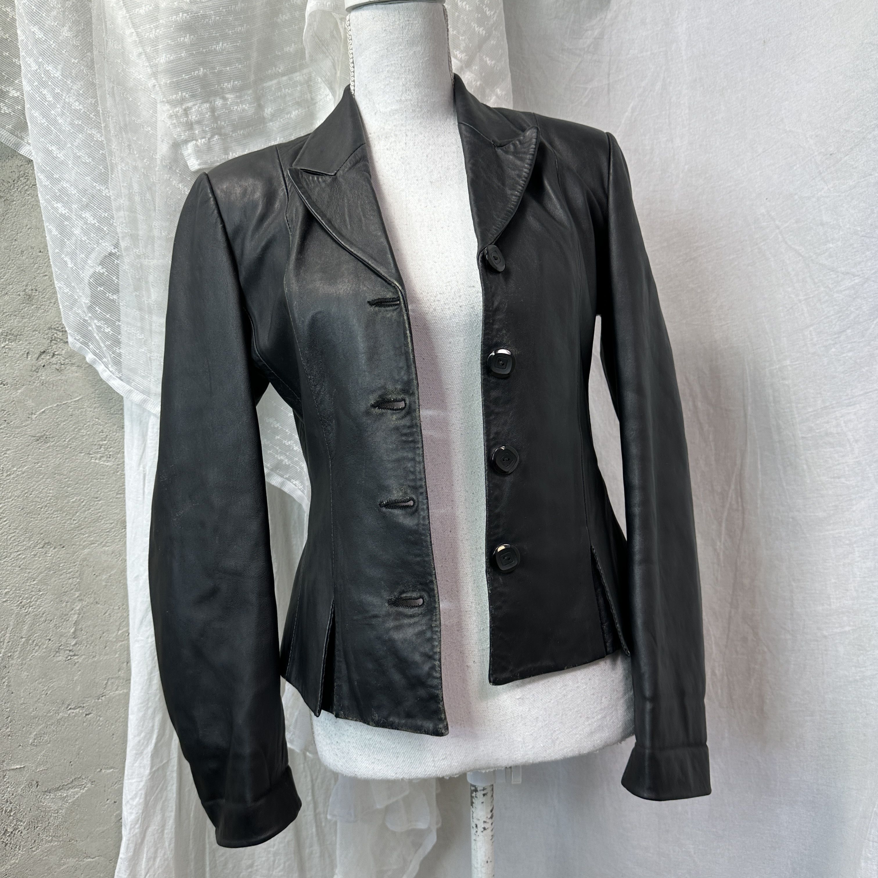 Gucci Vintage Leather Biker Grunge Buttoned Jacket 90s Size M / US 6-8 / IT 42-44 - 5 Thumbnail