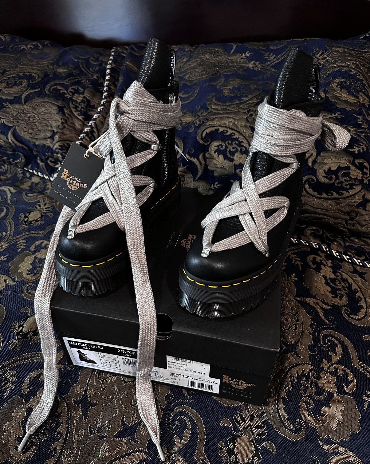 Rick Owens Rick Owens X Dr. Martens 1460 Quad Sole Penta Jumbo Lace  Platform Boots | Grailed