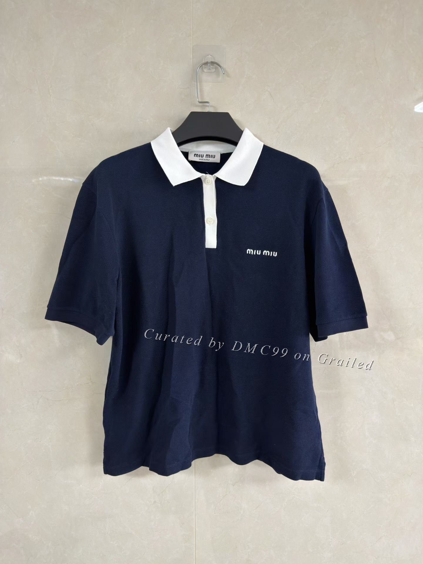 Miu Miu MIU MIU Embroidered Letter Polo Shirt Size S / US 4 / IT 40 - 1 Thumbnail