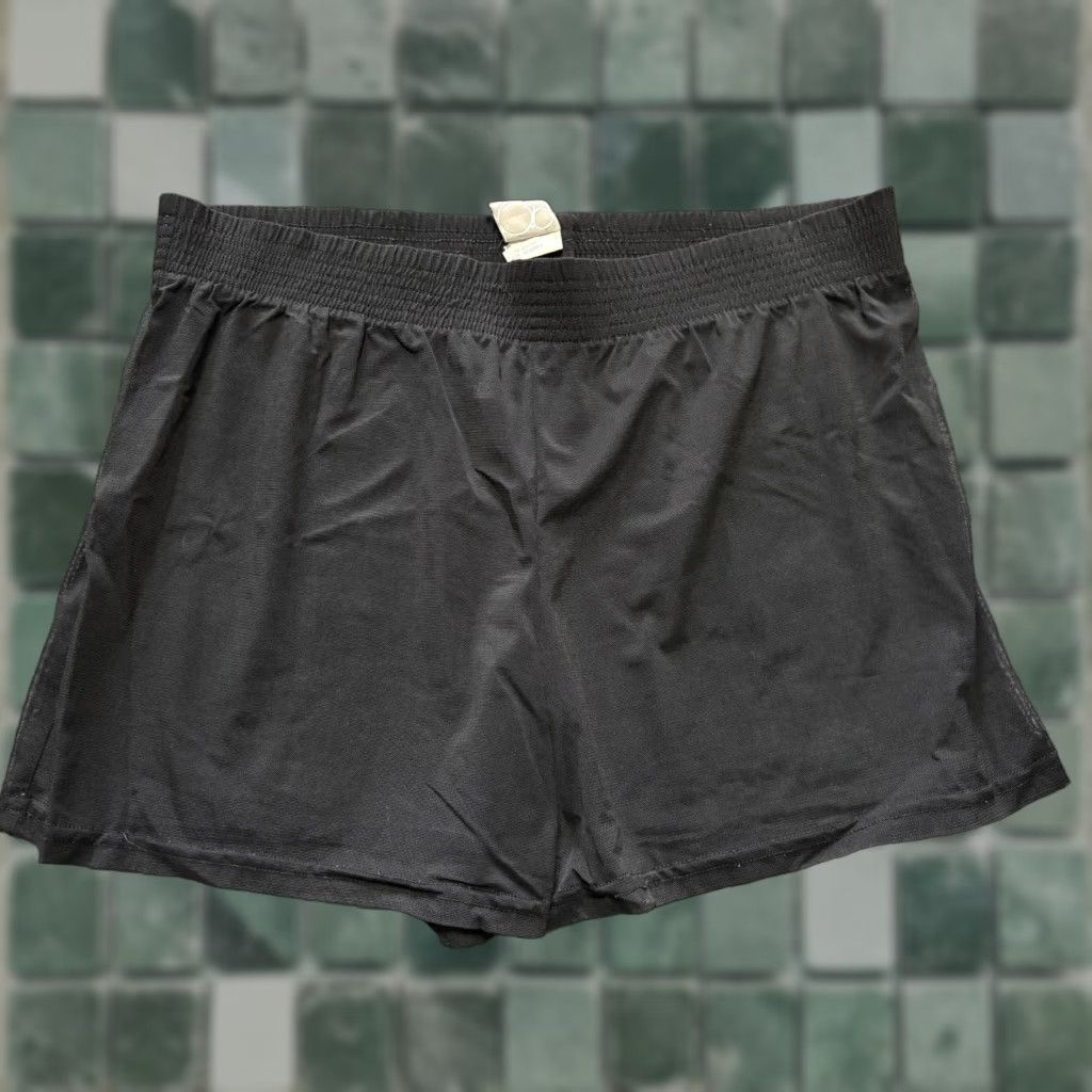 Vintage VINTAGE Op Beach Shorts Womens Black Sheer Bathing Suit Cover Up 35" Beach, Running & Jogging, Track & Field 80s 90s Womens Size 35" - 1 Thumbnail