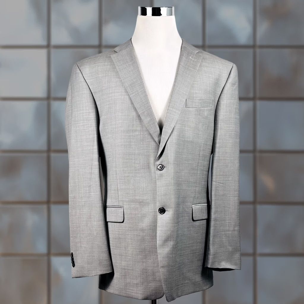 Tommy Hilfiger Tommy Hilfiger Sport Coat 46L Gray 2 Button Double Vented Wool Jacket Mens Regular Long Notch Lapel Two-Button Front Size US XS / EU 42 / 0 - 1 Thumbnail