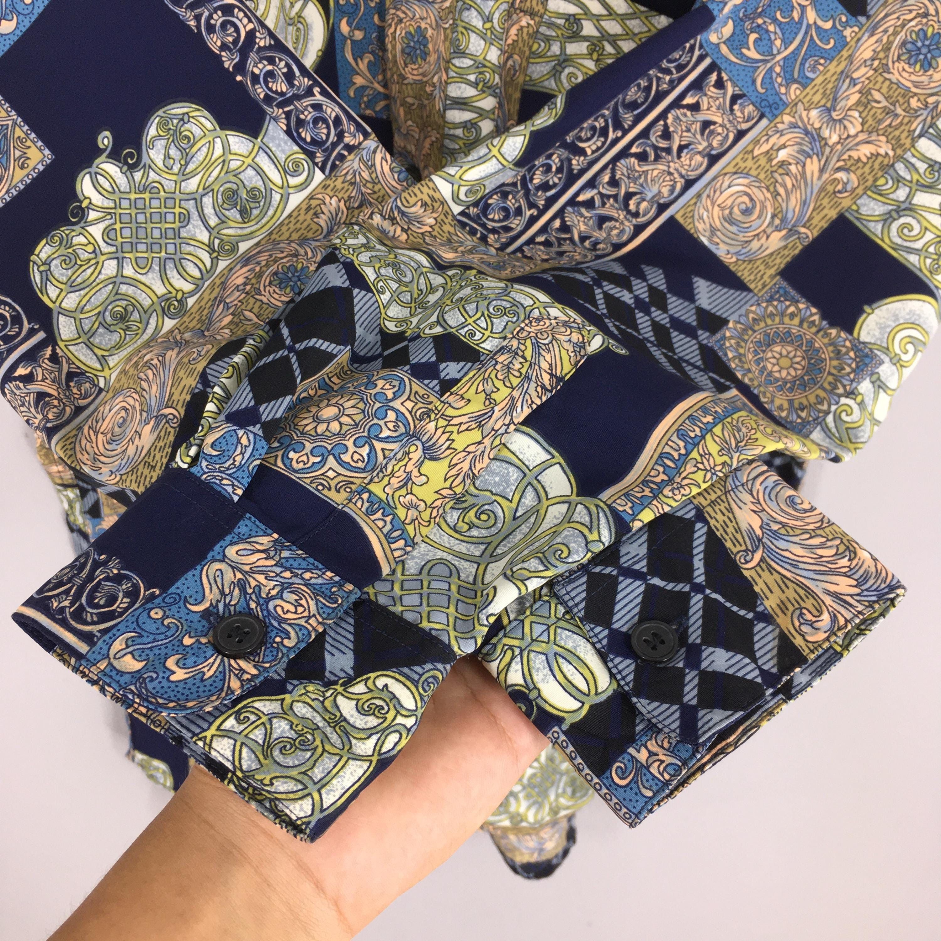 Vintage Novelty Baroque Floral Pop Art Polyester Shirt Medium Size US M / EU 48-50 / 2 - 4 Thumbnail