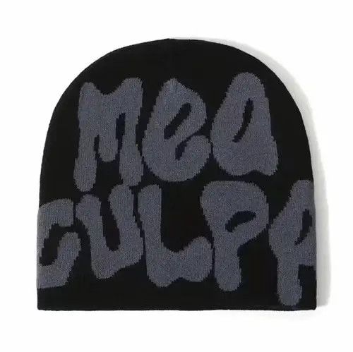 VIBE Black & Grey Mea Culpa Beanie Size ONE SIZE - 2 Thumbnail