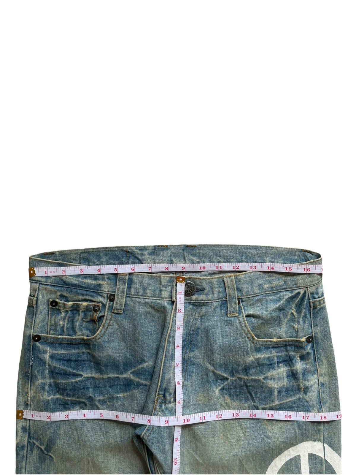 Japanese Brand Vintage Japanese Brand Peace Spell Out Mud Wash Loose Jeans Size US 34 / EU 50 - 12 Thumbnail