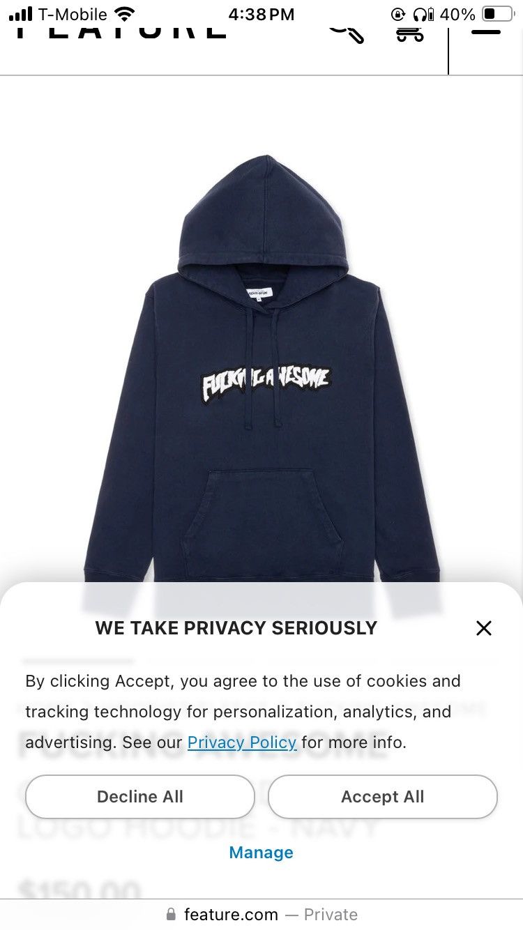 Fucking Awesome Fucking Awesome embroidered logo hoodie Size US XL / EU 56 / 4 - 6 Thumbnail