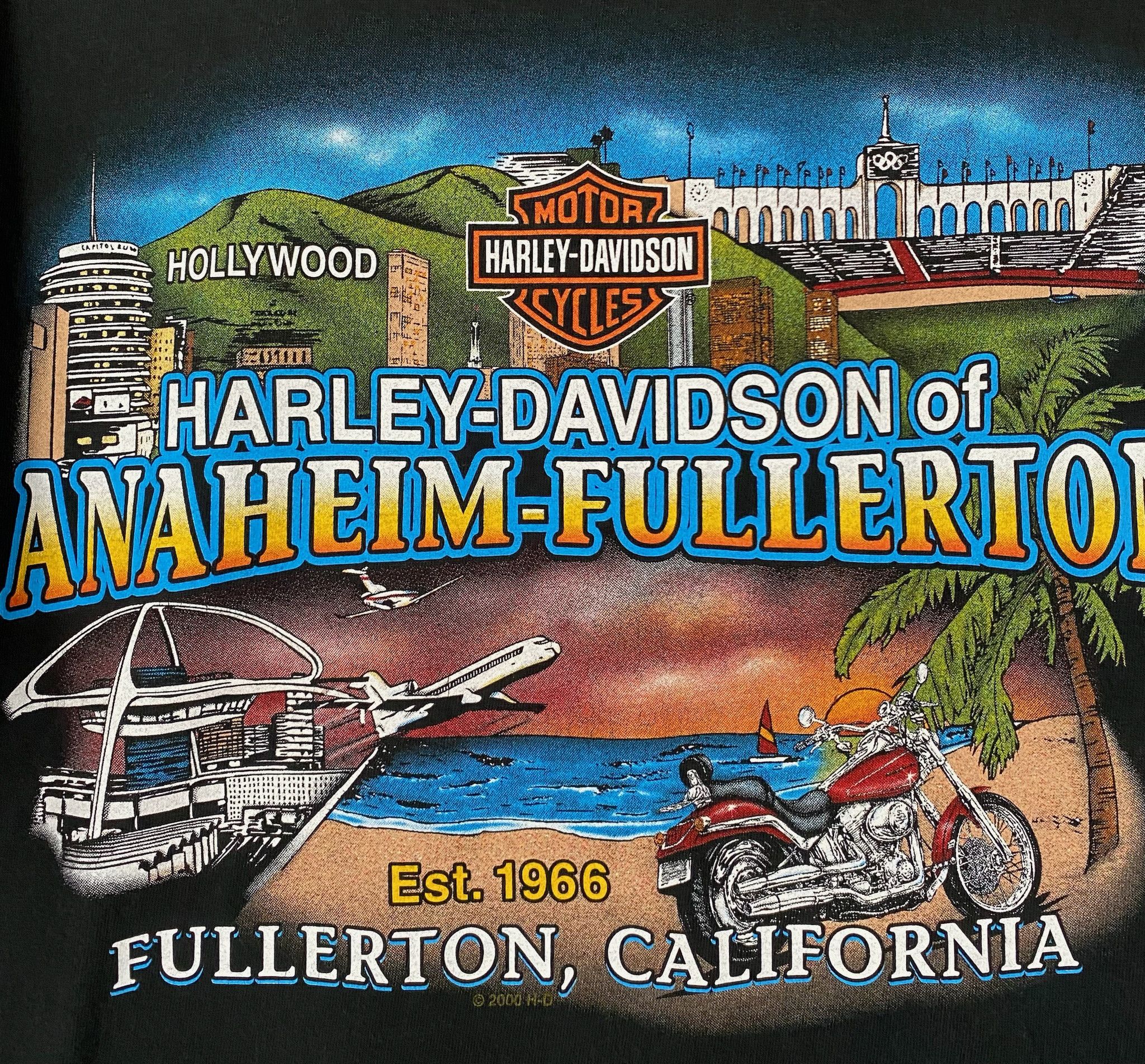 Harley Davidson 2003 Harley Davidson Fullerton CA Biker T-Shirt Large Size US L / EU 52-54 / 3 - 6 Thumbnail