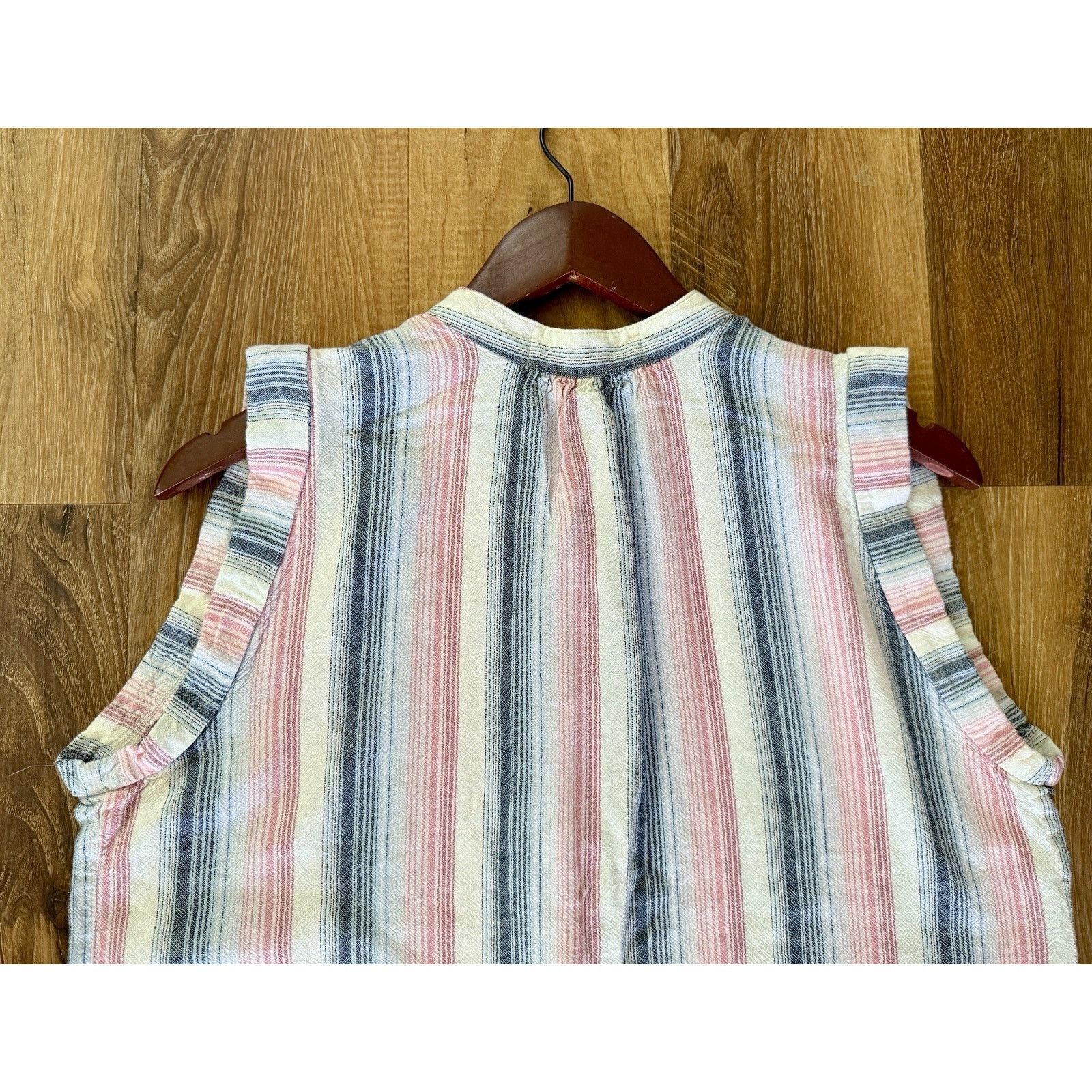 Other Cloth & Stone Anthropologie Womens Rayon Stripe Blouse EUC Size L / US 10 / IT 46 - 6 Thumbnail