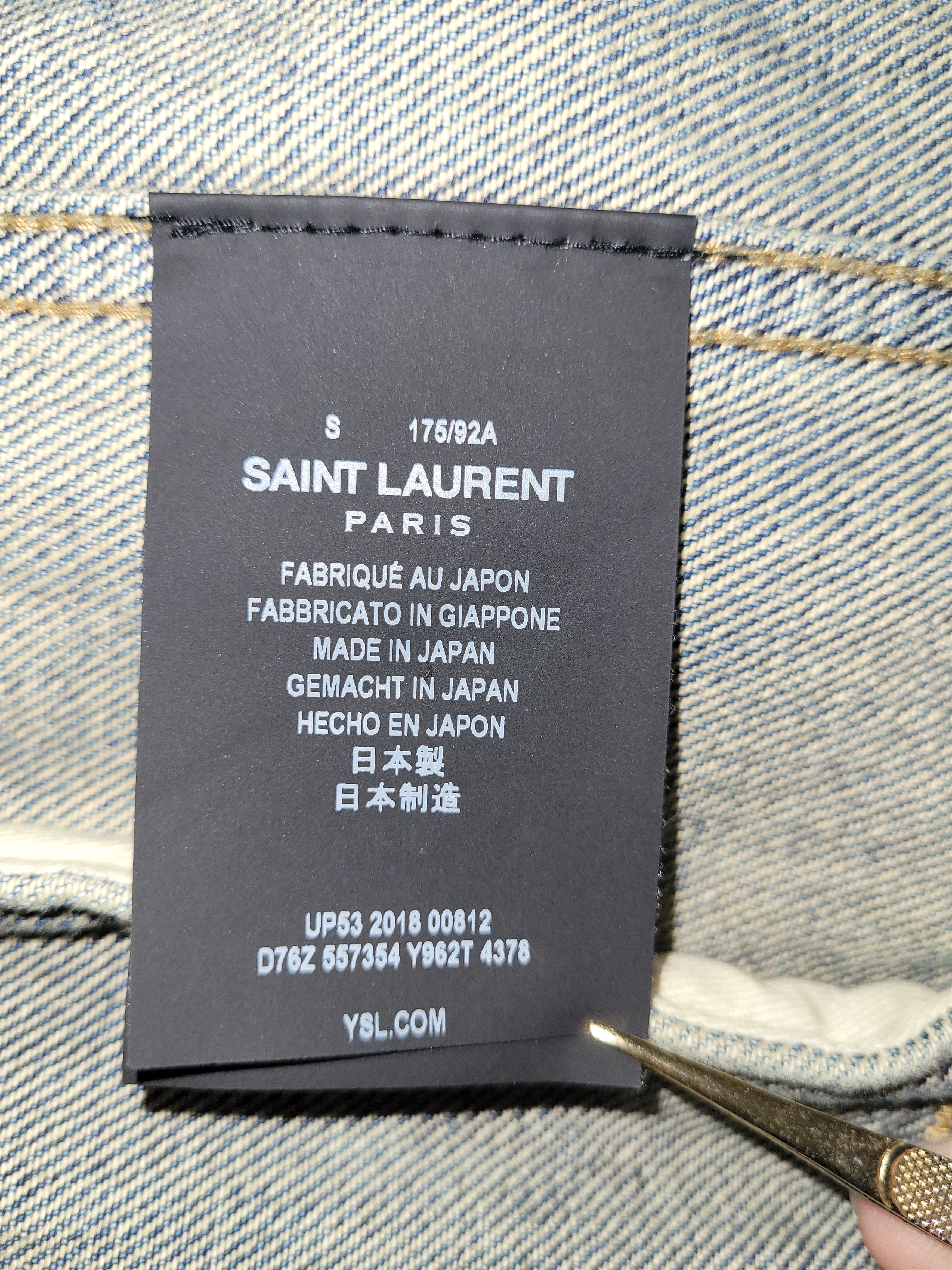 Saint Laurent Paris 2018 Saint Laurent Denim Distressed Bandana Jacket Size US S / EU 44-46 / 1 - 4 Thumbnail
