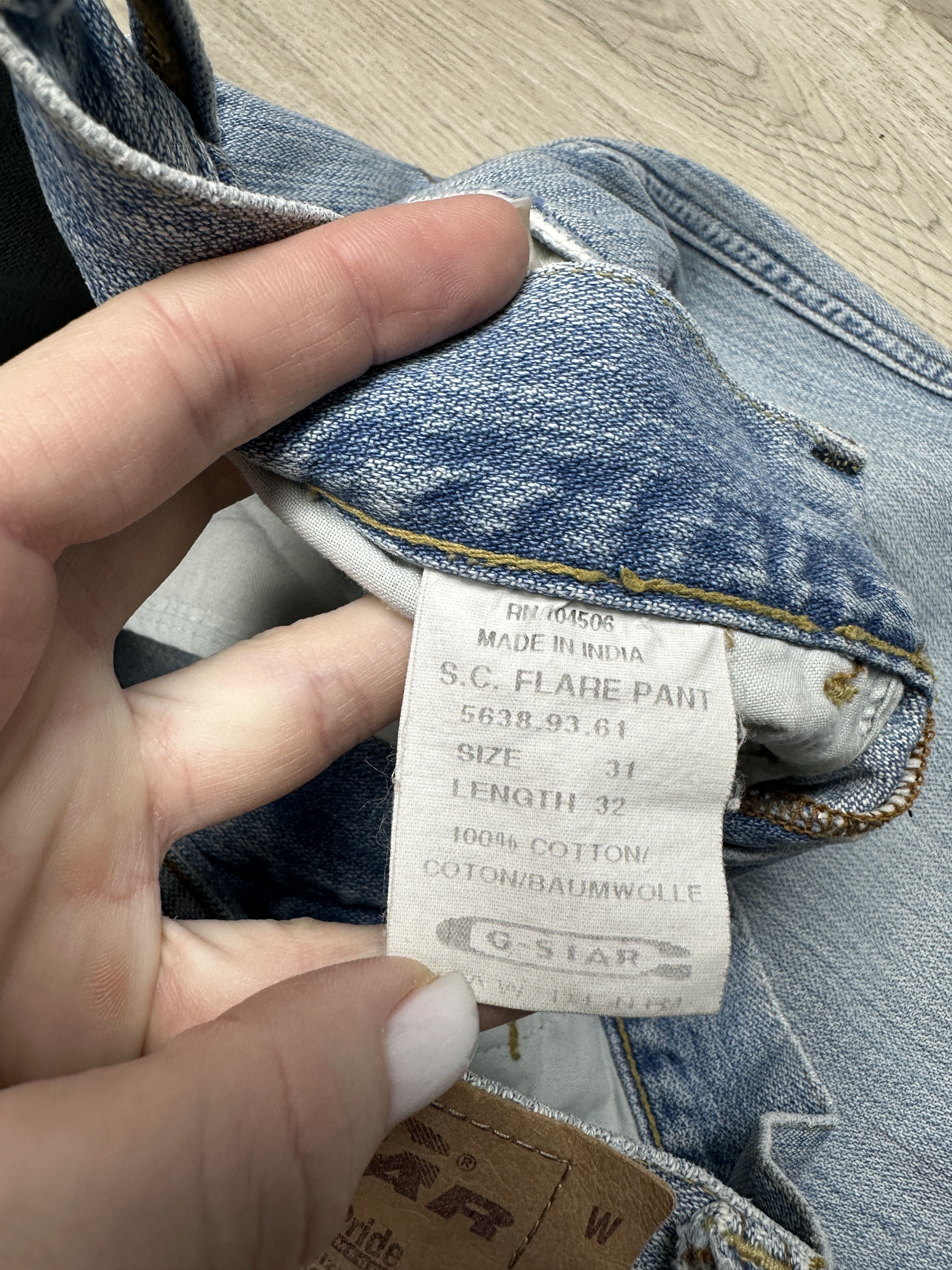 G-Star G Star Raw 90s Vintage Mens Flared Denim Pants Jeans Size US 31 - 3 Thumbnail
