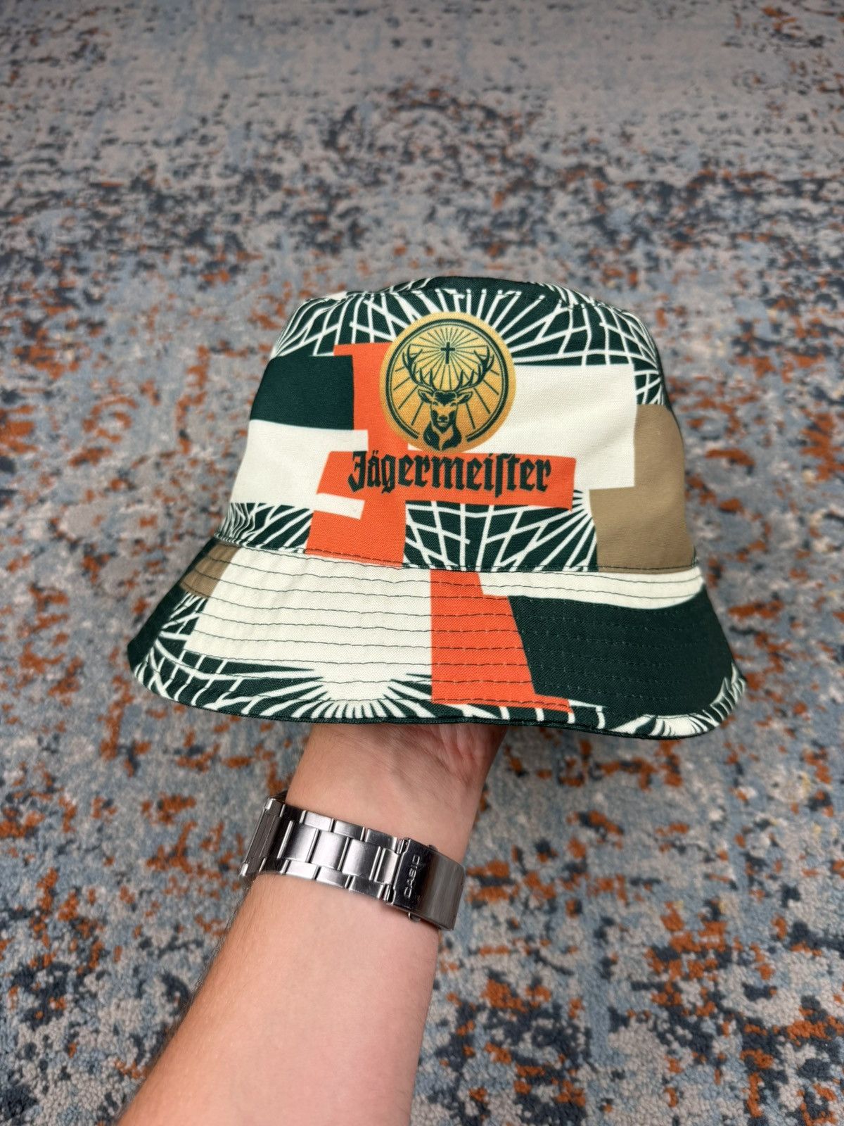 Jagermeister Jagermeister reversible graphic print bucket hat party rave Size ONE SIZE - 3 Thumbnail