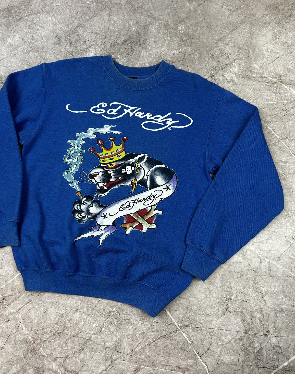 Ed Hardy Vintage Ed Hardy Sweatshirt Skull Logo Blue Crewneck Size S Size US S / EU 44-46 / 1 - 4 Thumbnail