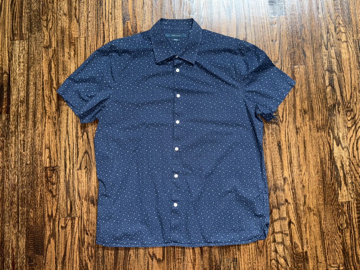 Perry Ellis Perry Ellis Stretch Fit S/S Button Up Shirt Navy Sz XL Size US XL / EU 56 / 4 - 1 Thumbnail