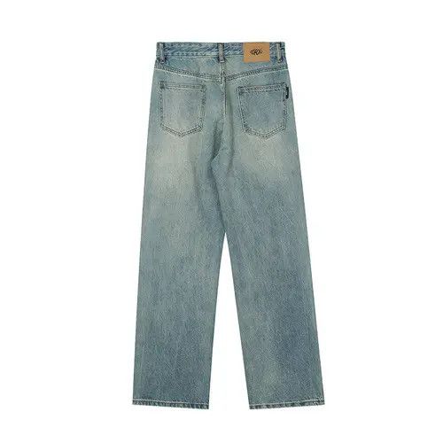 Japanese Brand × Jean Men's street washed distressed loose flared jeans Size US 34 / EU 50 - 2 Thumbnail