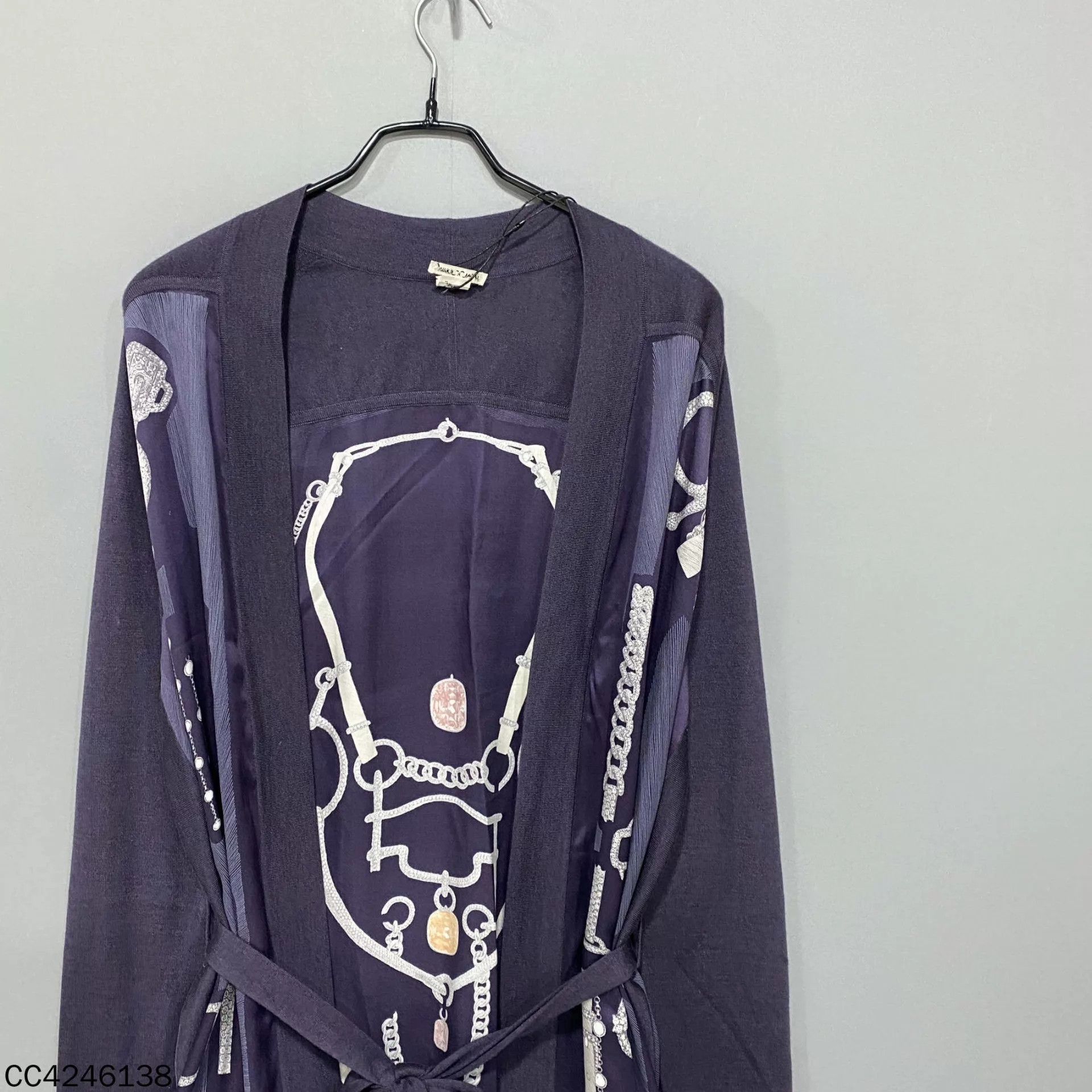 Hermes HERMES Indigo silk cashmere long cardigan size 34 Size XS / US 0-2 / IT 36-38 - 2 Thumbnail