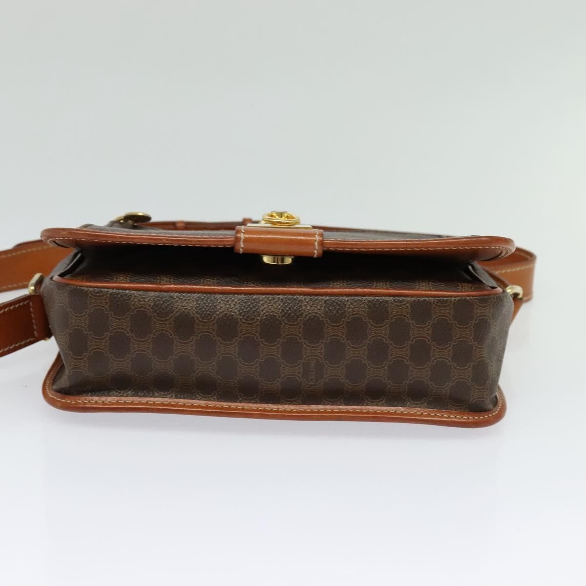 Celine CELINE Macadam Canvas Shoulder Bag Pvc Leather Brown Gold Size ONE SIZE - 9 Thumbnail