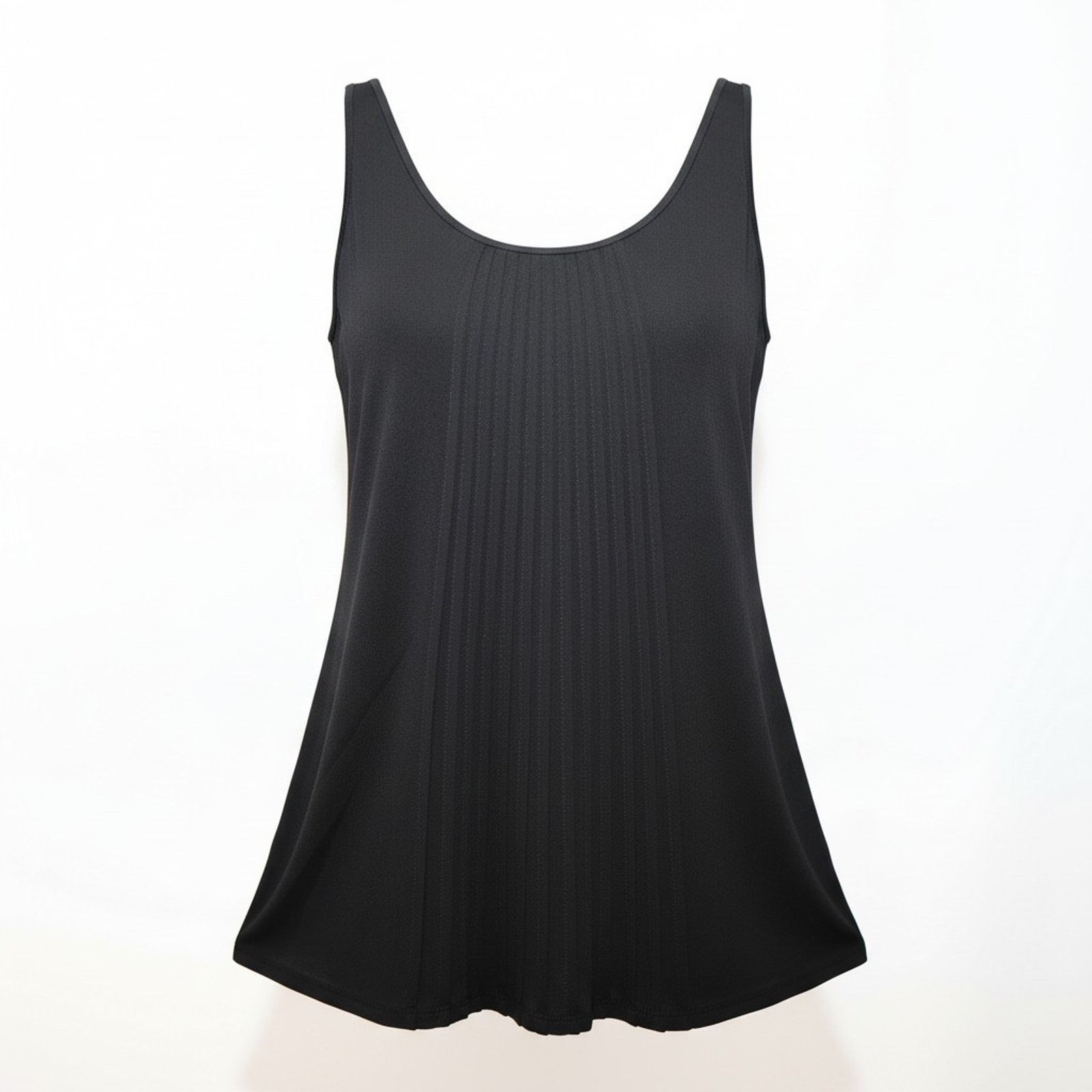 Eileen Fisher EILEEN FISHER Silk Crepe Pleated Black Tank Top Size PP Size XS / US 0-2 / IT 36-38 - 1 Thumbnail