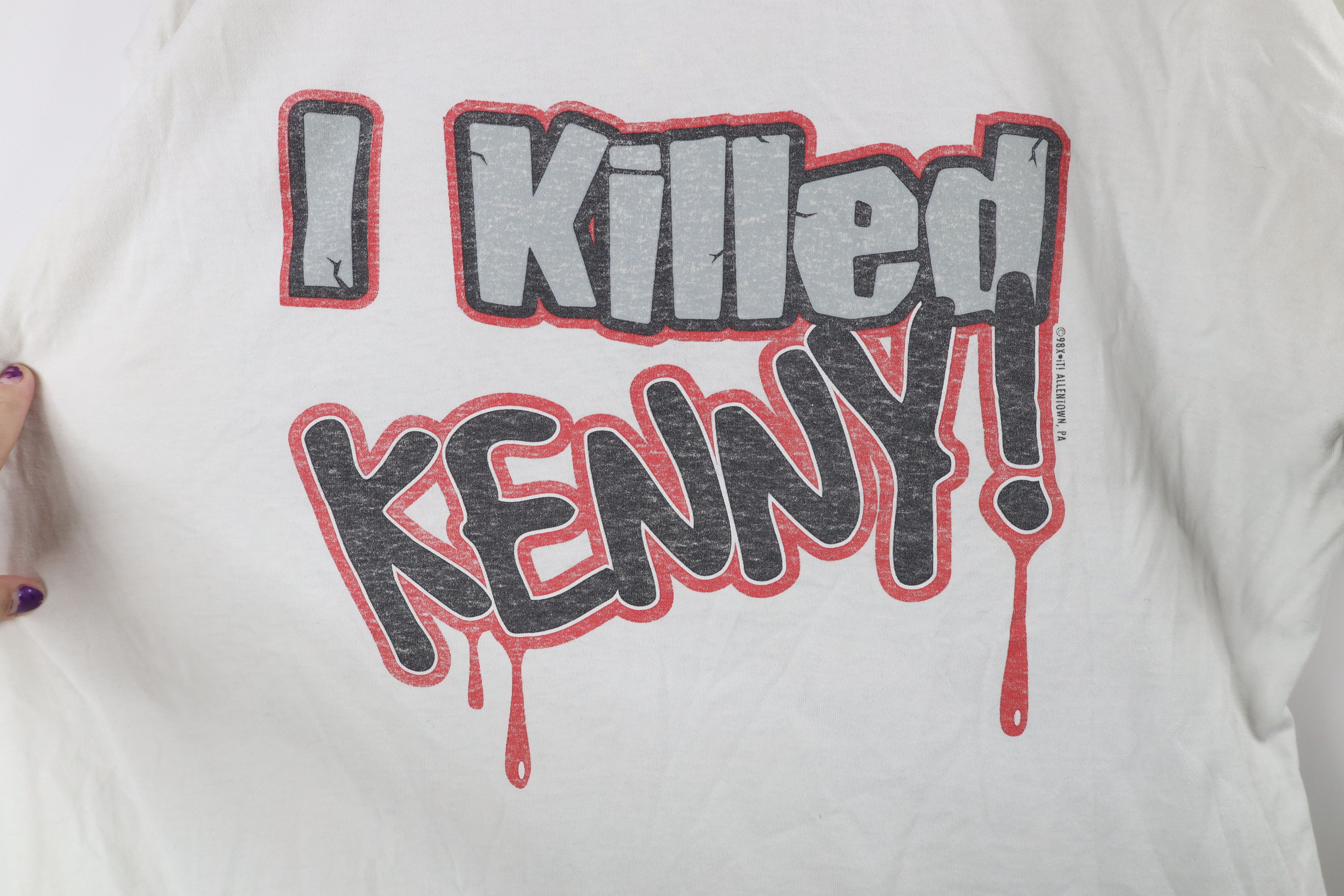 Vintage Vintage 90s South Park I Killed Kenny T-Shirt White USA Size US XL / EU 56 / 4 - 4 Thumbnail