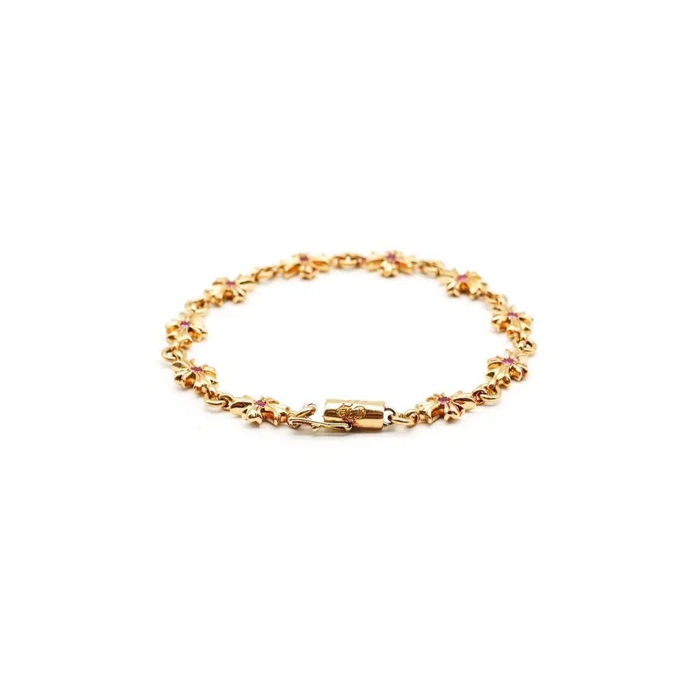 Chrome Hearts Chrome Hearts 22K Gold Pink Saph Tiny E Bracelet Size ONE SIZE - 3 Thumbnail