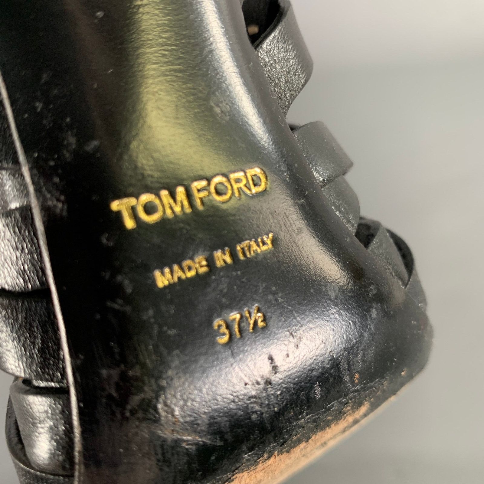 Tom Ford TOM FORD 7.5 Black Gold Leather Mixed Pattern Zip Up Boots Size US 7.5 / IT 37.5 - 7 Thumbnail